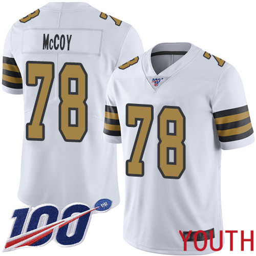 New Orleans Saints Limited White Youth Erik McCoy Jersey NFL Football #78 100th Season Rush Vapor Untouchable Jersey